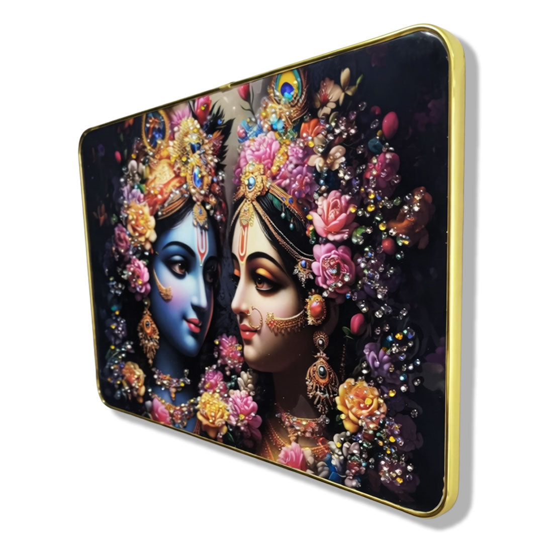 Radha Krishna Decorative Resin Wall Art / Metal frame