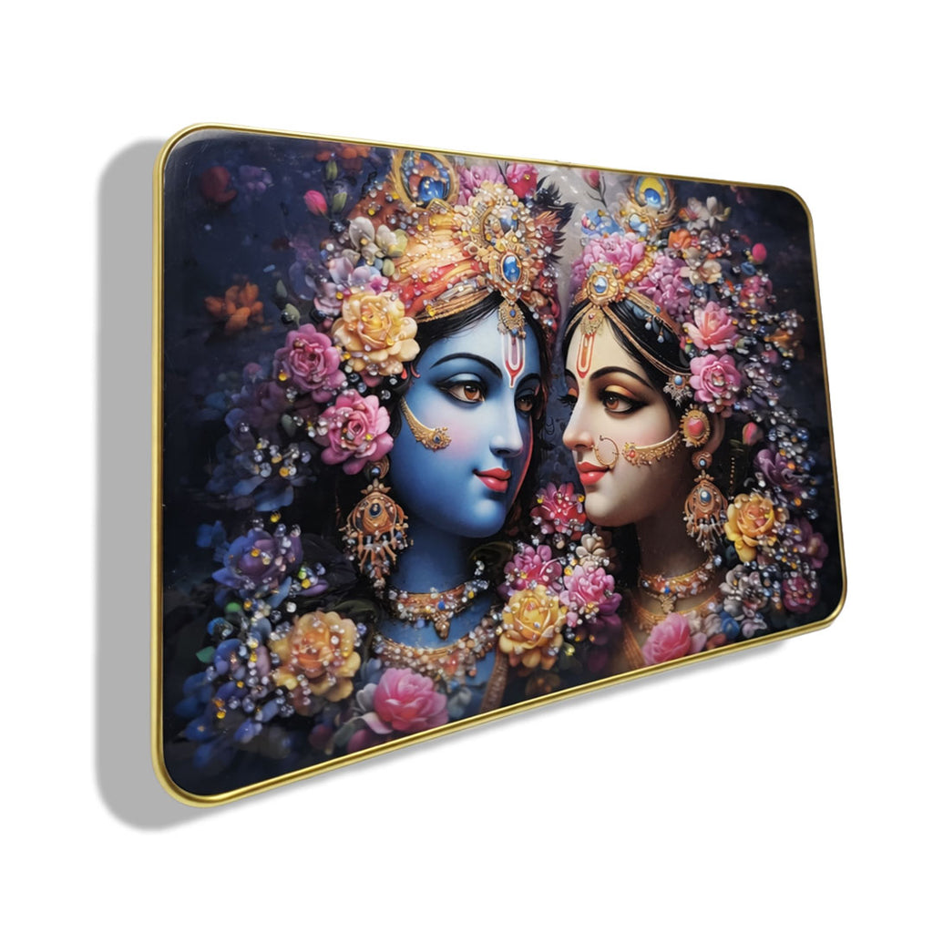 Radha Krishna Decorative Resin Wall Art / Metal frame