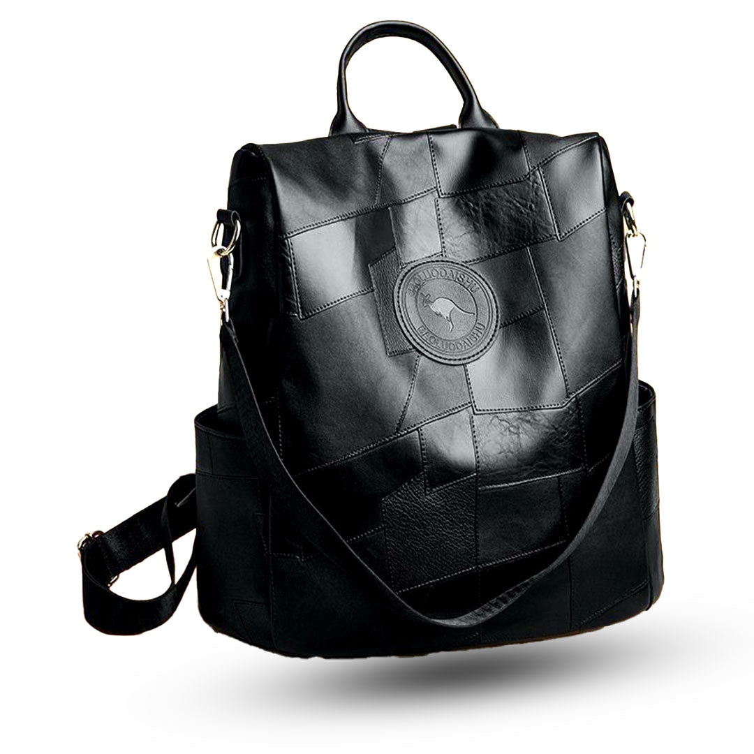 Premium Imported Leather Patchwork Backpack – Stylish, Durable & Elegant