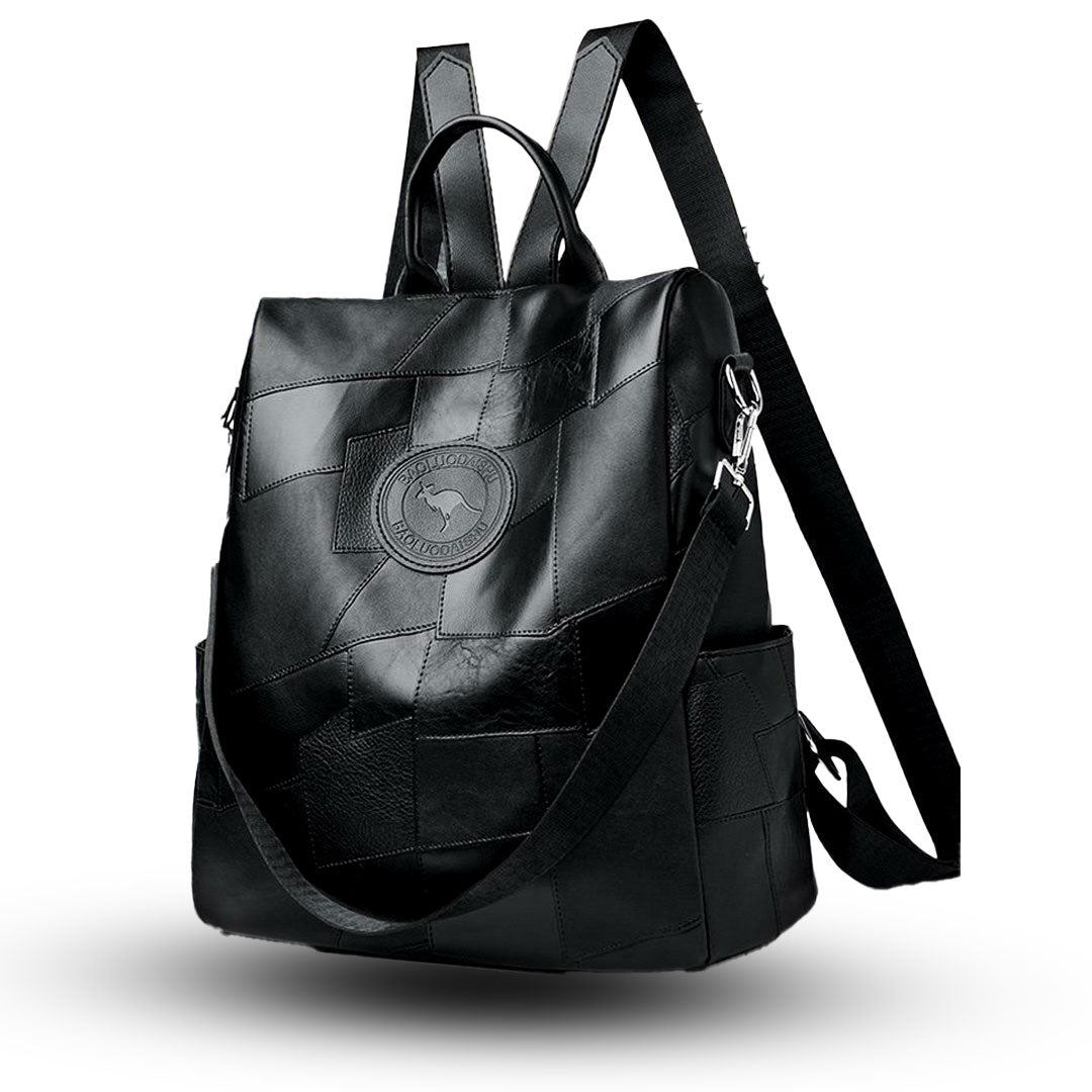 Premium Imported Leather Patchwork Backpack – Stylish, Durable & Elegant