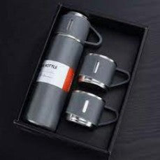 Premium Vacuum Flask Bottle with 2 Cups – 3-Piece Gift Set (500 ml)
