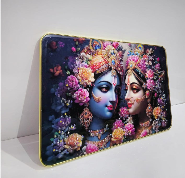 Radha Krishna Decorative Resin Wall Art / Metal frame
