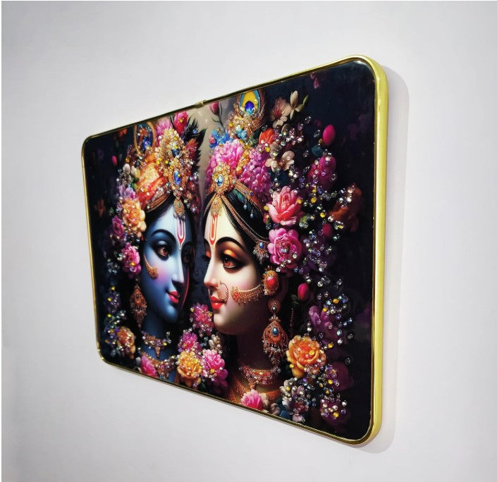 Radha Krishna Decorative Resin Wall Art / Metal frame