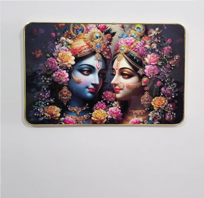 Radha Krishna Decorative Resin Wall Art / Metal frame