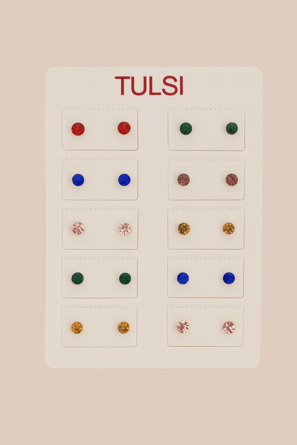 Stylish Multicolor Stone Stud Earrings Set ( 10 pair )