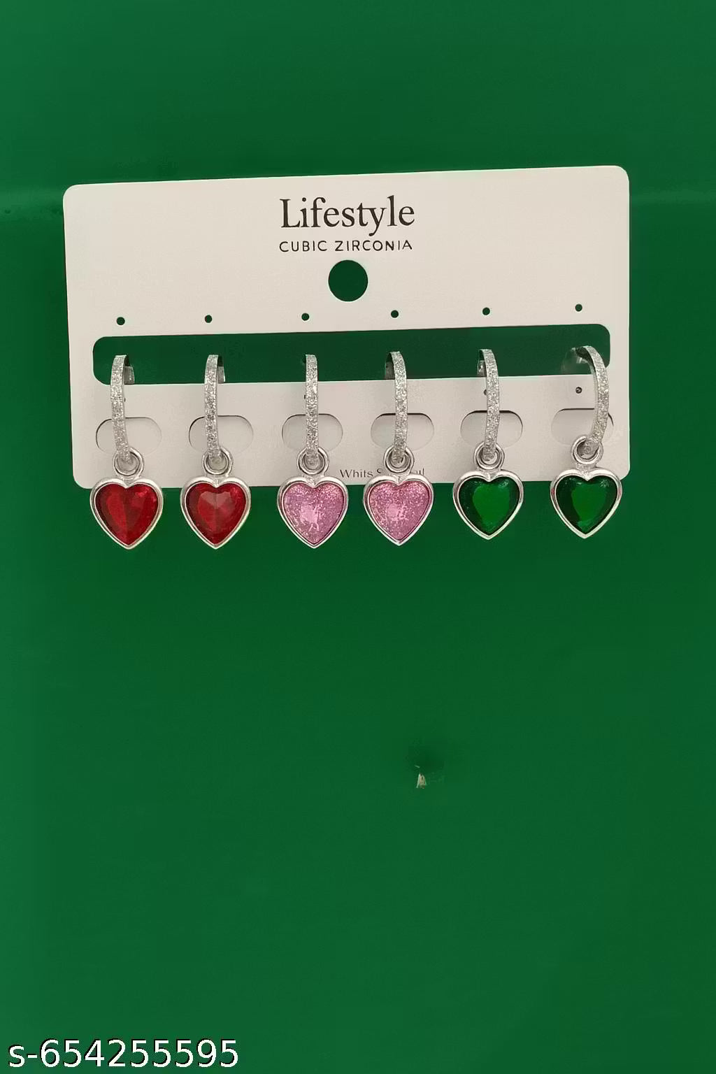 Lifestyle Cubic Zirconia Heart Hoop Earrings